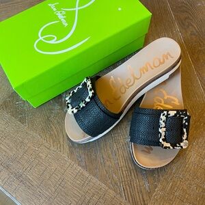 Sam Edelman Ariane Wedge Slide Sandals with Animal Print Buckle